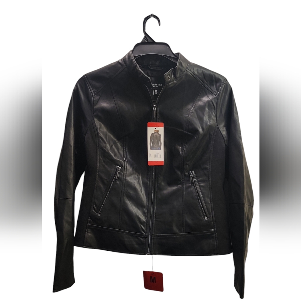 Kenneth Cole New York Women's Black Faux Leather Jacket (Size M)